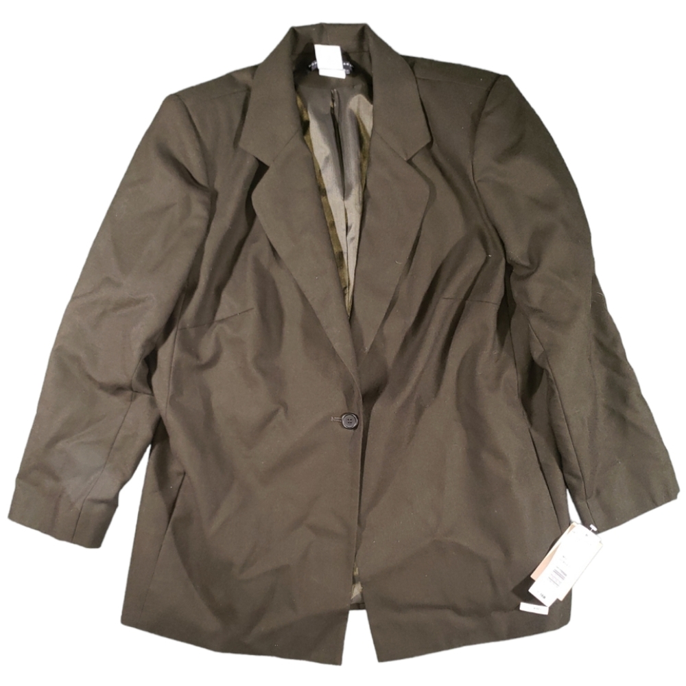 NWT Morton Bernard Green Blazer Coat Size 16W